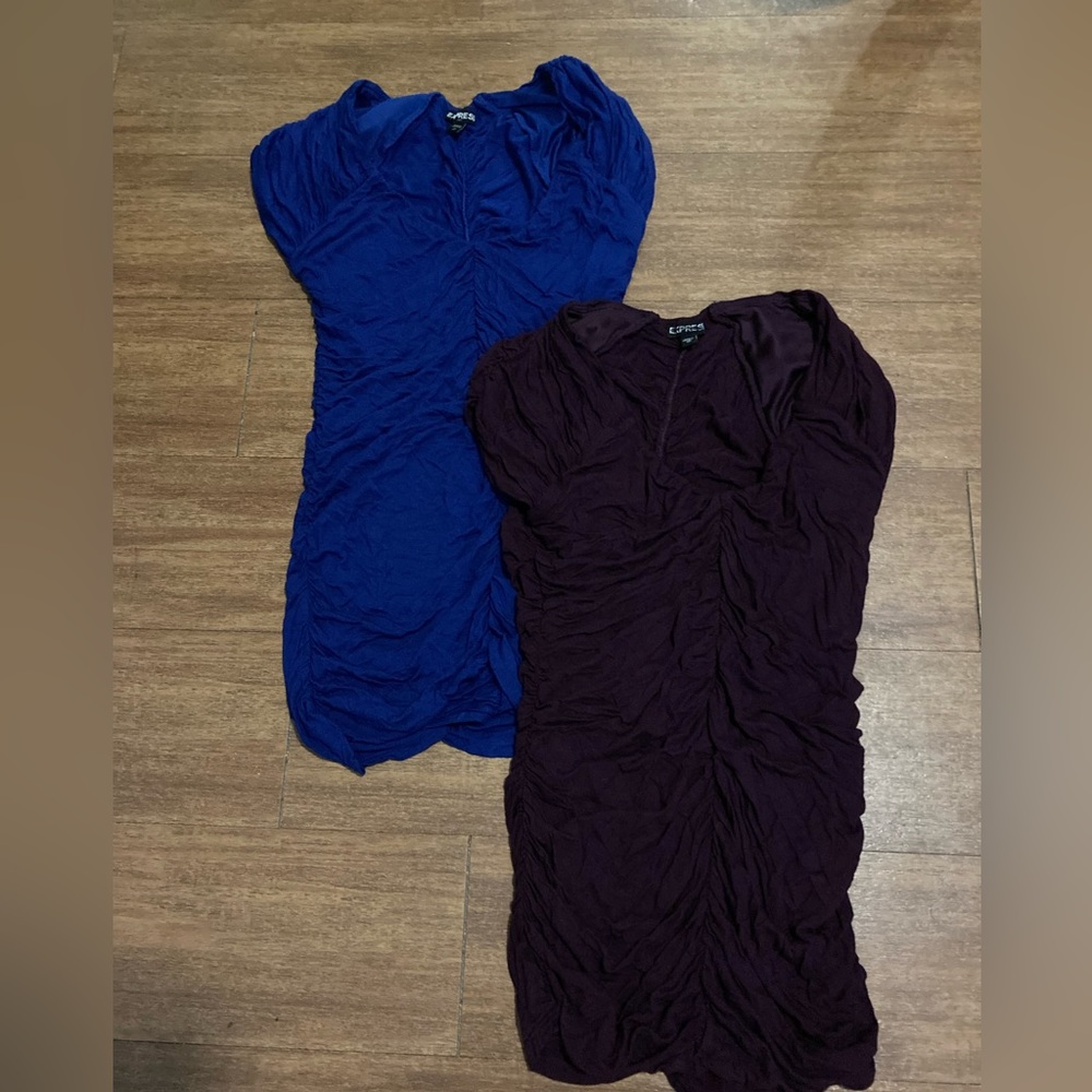 CLOSET CLEAR OUT SALE - LOT OF TWO Express ruched blouses size XS